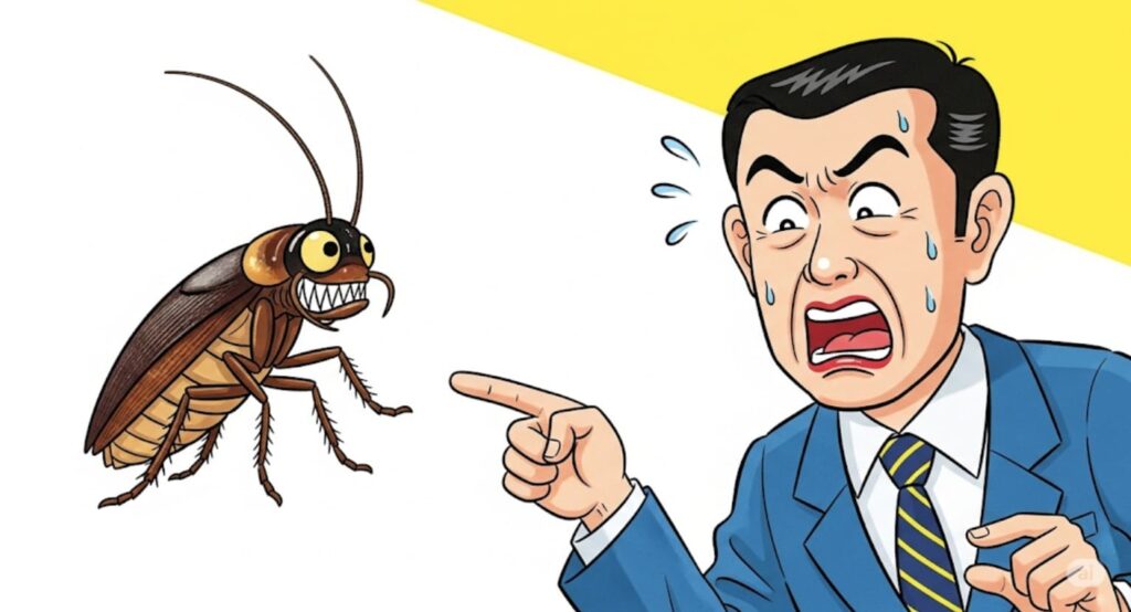 ゴキブリとこち亀の強烈なギャグシーン