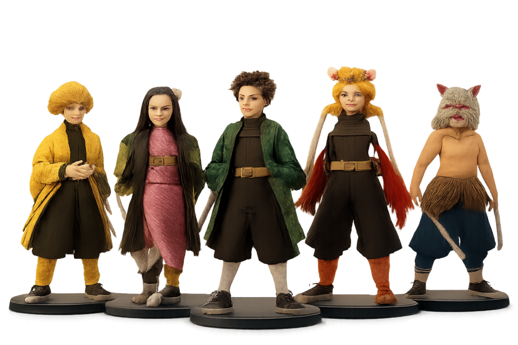 鬼滅の刃のキャラクターたちが一番くじのフィギュアとして並んでいる様子