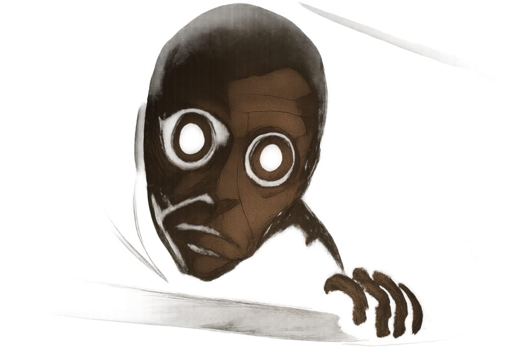 『進撃の巨人』のロゴや、薄暗い補給所の中で不気味に目を光らせて中を覗き込む3メートル級巨人を連想させるイメージ