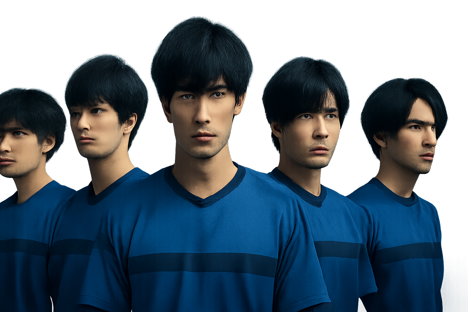 実写映画『ブルーロック』の主要キャラクターたちが並ぶキービジュアルをイメージした画像