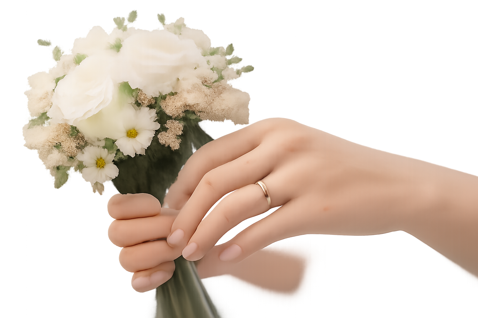 指輪やブーケなど、結婚を連想させるさりげないアイテム