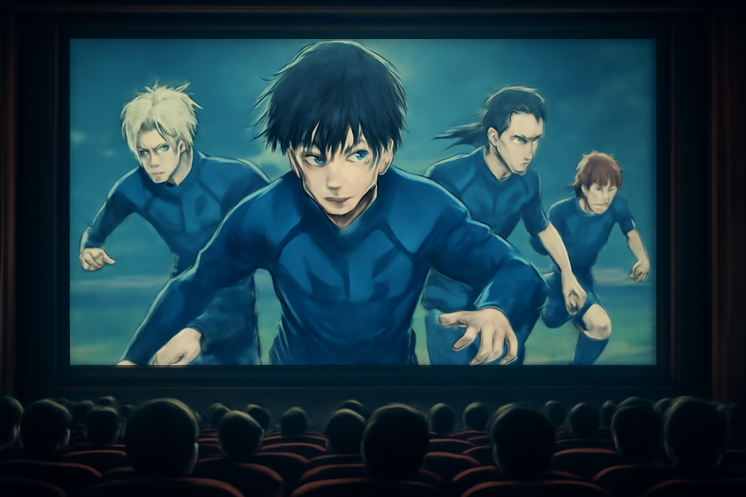 映画の公開スケジュールやスクリーンで躍動する選手たちを象徴する映画館のイメージ画像