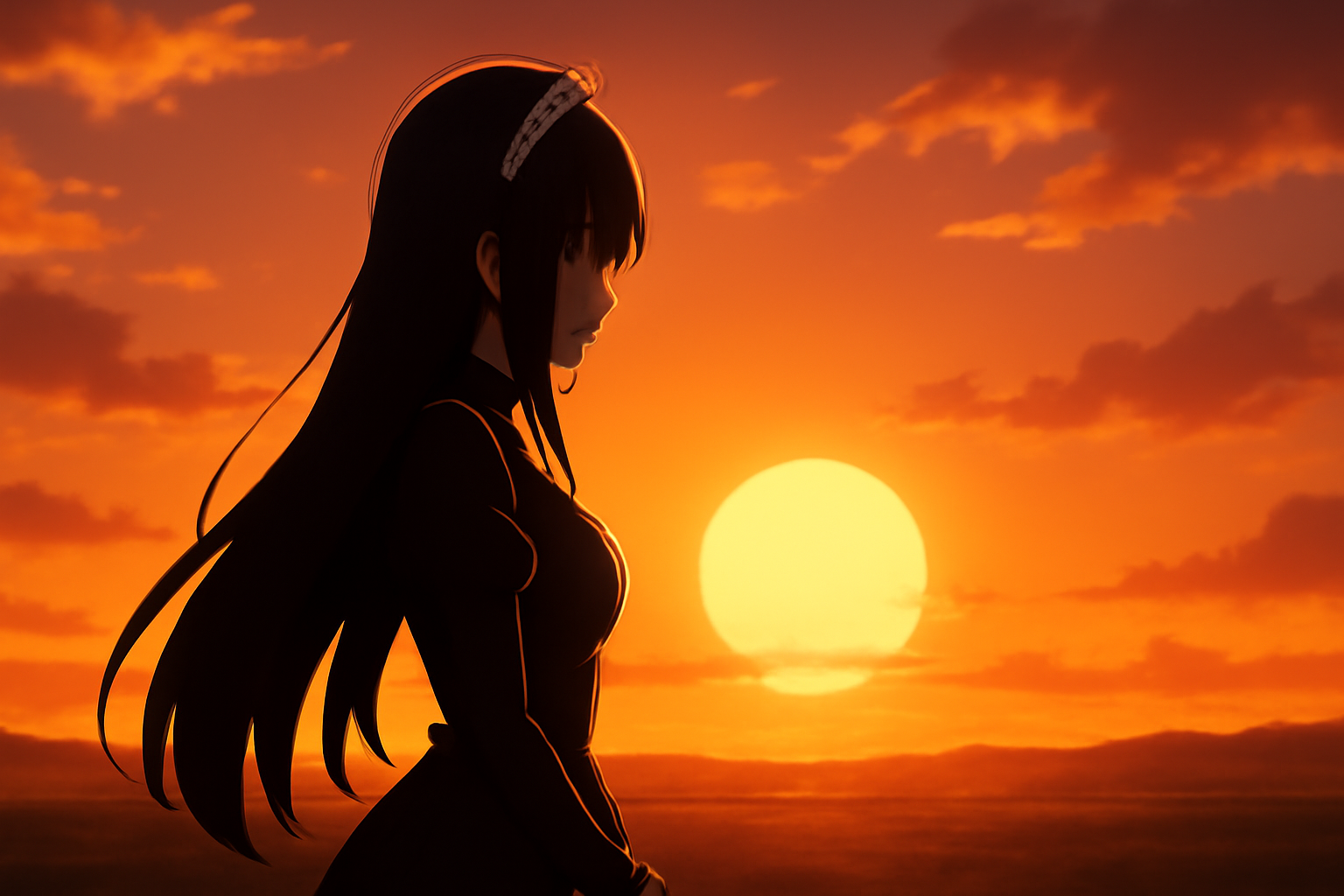 夕日を背に静かに佇むシズ・デルタの画像