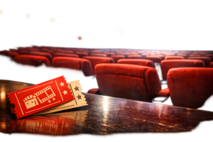 劇場の入場チケットと映画館の座席