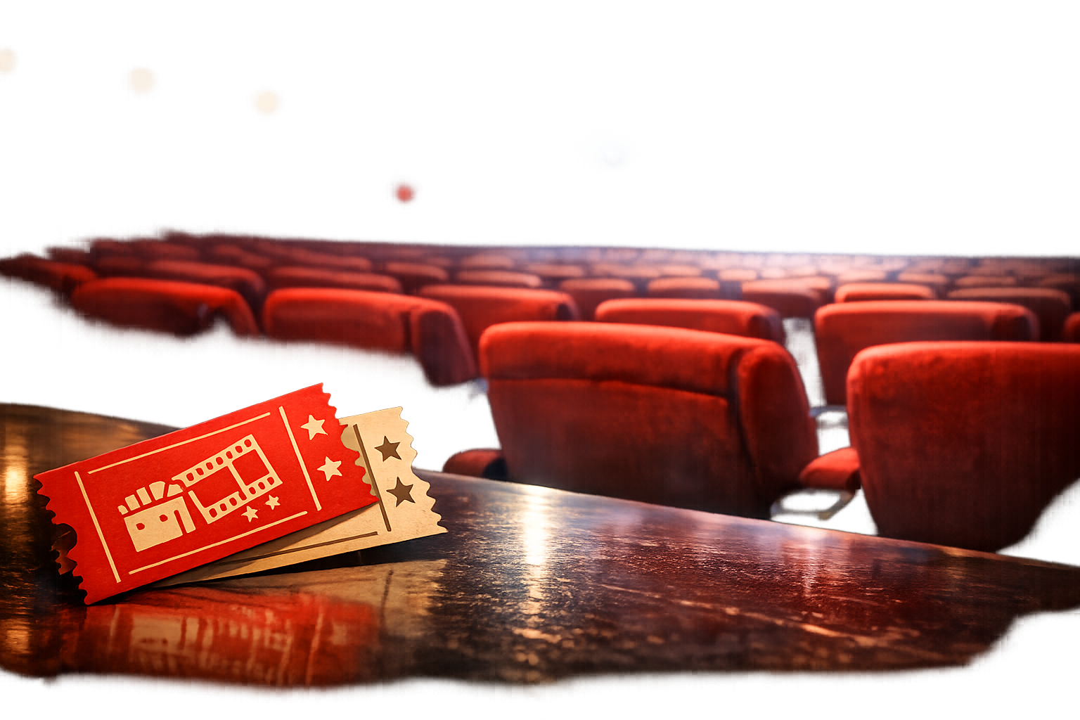 劇場の入場チケットと映画館の座席