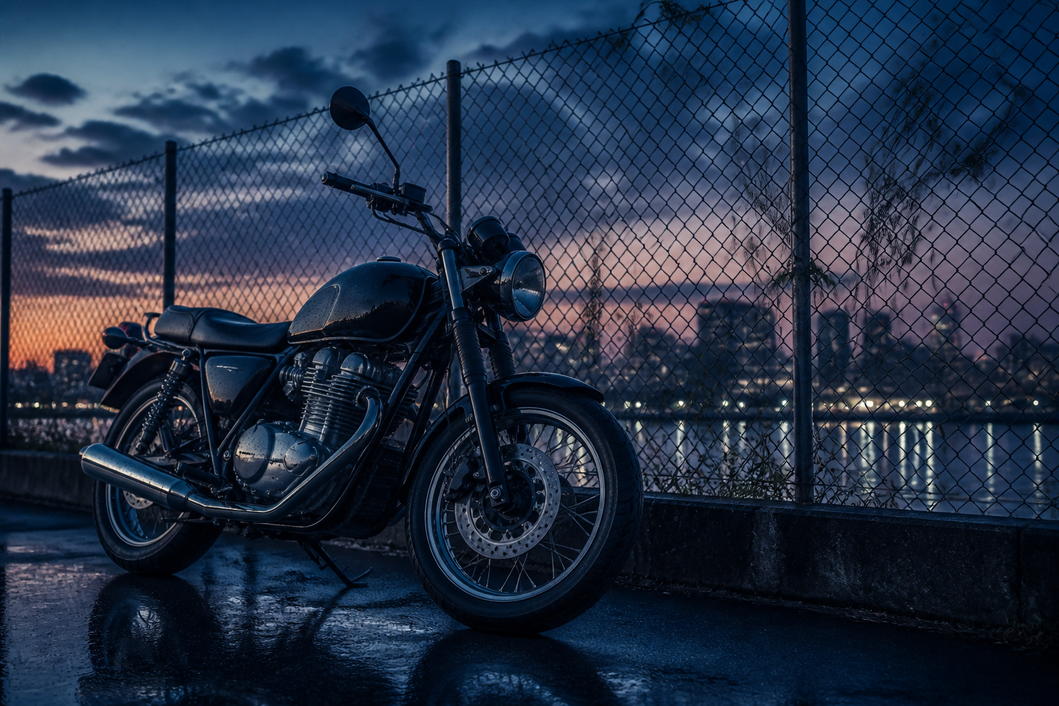 タイムリープサスペンスの緊張感と登場人物たちの友情を象徴するバイクの静物写真